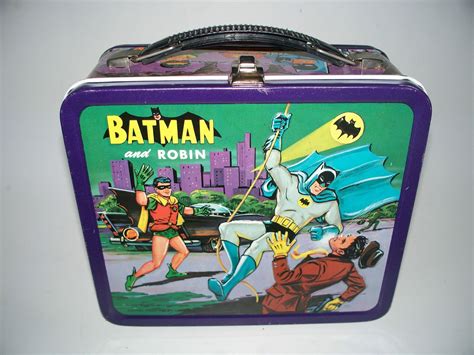 vintage batman and robin metal lunch box|vintage batman lunch box.